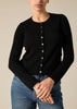 Sonya Hopkins 100% pure cashmere crew cardigan in black