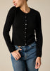 Sonya Hopkins 100% pure cashmere crew cardigan in black