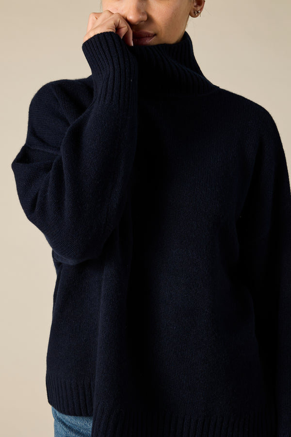 Sonya Hopkins pure cashmere oversized turtleneck in ink