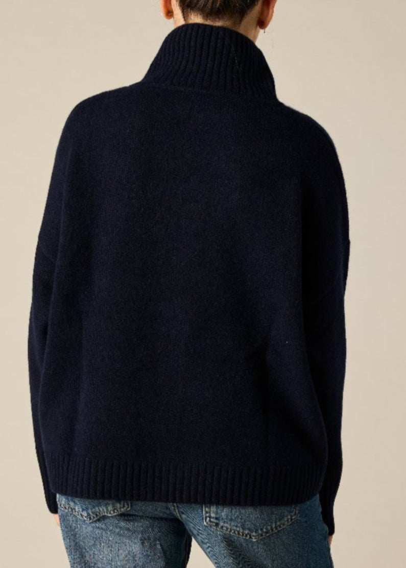 Sonya Hopkins pure cashmere oversized turtleneck in ink