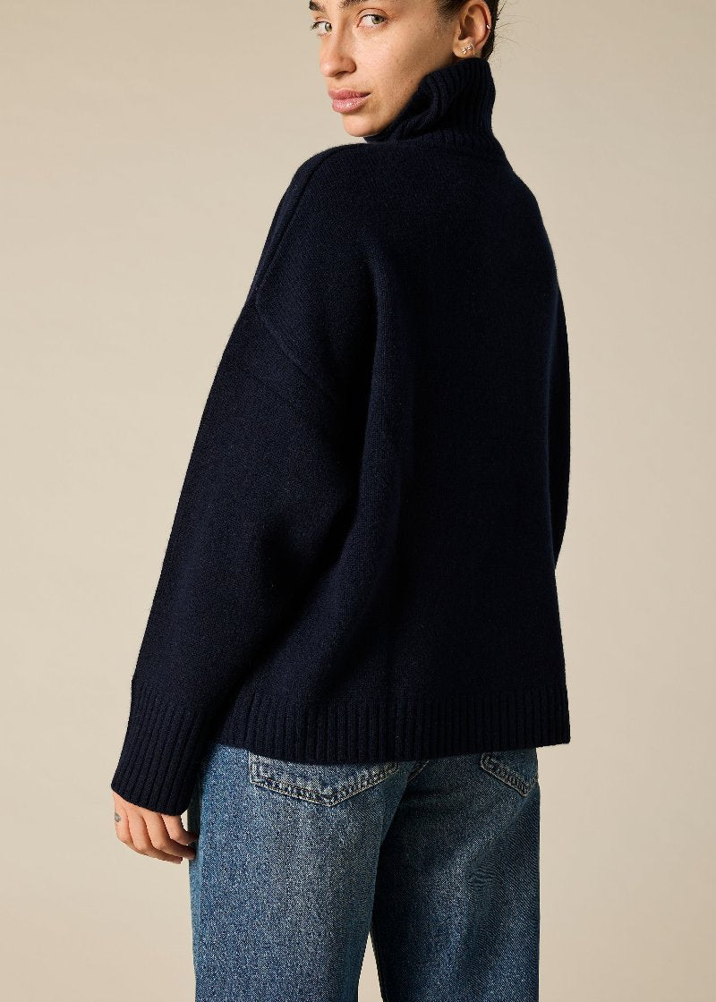 Sonya Hopkins pure cashmere oversized turtleneck in ink