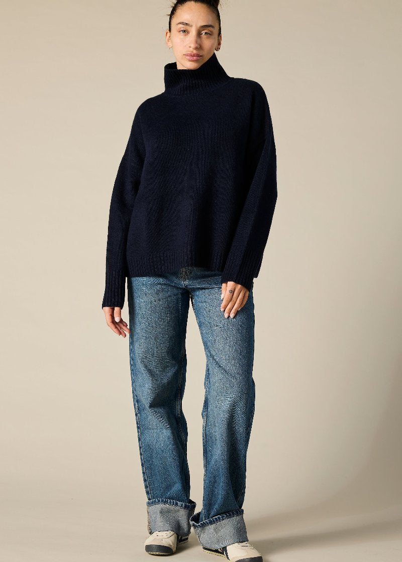 Sonya Hopkins pure cashmere oversized turtleneck in ink
