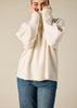 Sonya Hopkins pure cashmere oversized knit turtleneck in winter white
