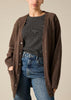 Sonya Hopkins 100% pure cashmere boyfriend cardigan in woodland brown