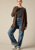 Sonya Hopkins 100% pure cashmere boyfriend cardigan in woodland brown