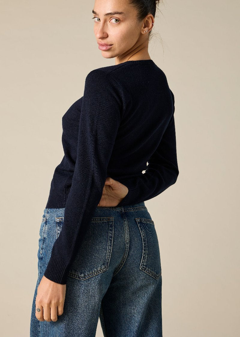 Sonya Hopkins 100% cashmere crew neck in the ink