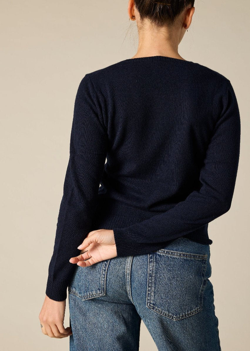 Sonya Hopkins 100% cashmere crew neck in the ink