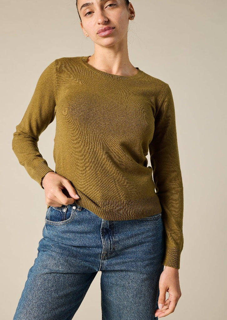 Sonya Hopkins 100% cashmere crew neck in the bronze