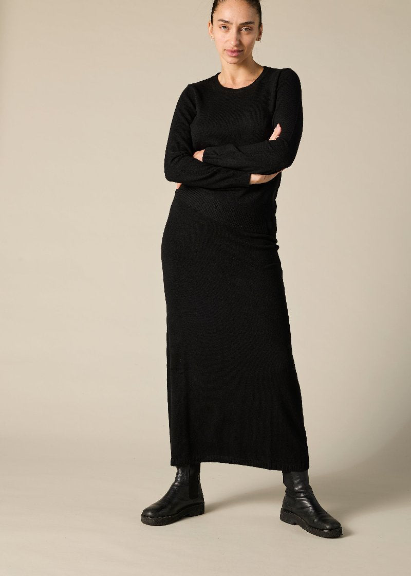 Sonya Hopkins Pure Cashmere Maxi Skirt in Black