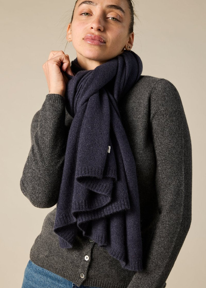 Sonya Hopkins pure cashmere scarf in ocean blue