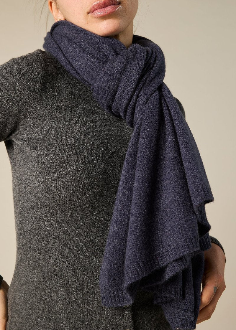 Sonya Hopkins pure cashmere scarf in ocean blue