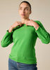 Sonya Hopkins pure cashmere bateau neck in bright green
