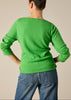 Sonya Hopkins pure cashmere bateau neck in bright green