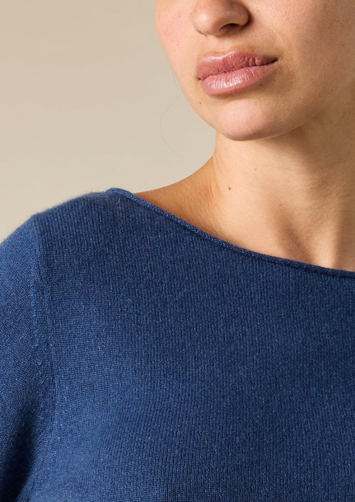 Sonya Hopkins pure cashmere bateau neck in prussian blue