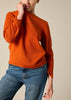 Sonya Hopkins pure cashmere bateau neck in marmalade orange