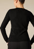 Sonya Hopkins 100% cashmere crew cardigan in black