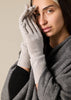 Sonya Hopkins 100% pure cashmere gloves in pale marle grey