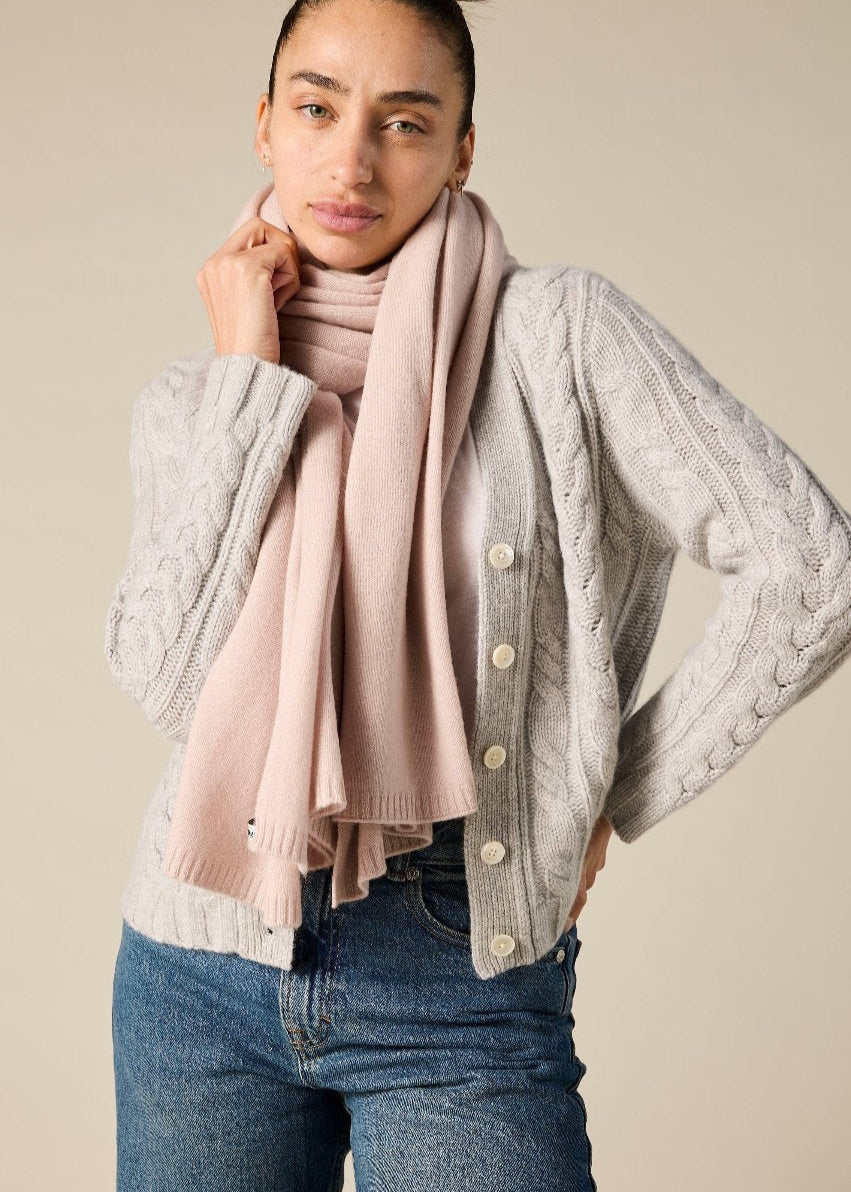 100% pure cashmere scarf in bisque - sonyahopkins.com