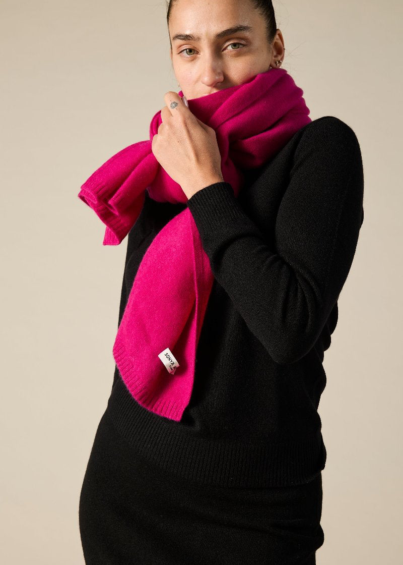 Sonya Hopkins pure cashmere scarf in magenta