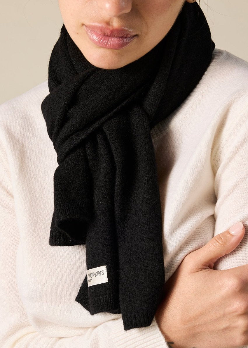 Sonya Hopkins pure featherlight cashmere scarf in black