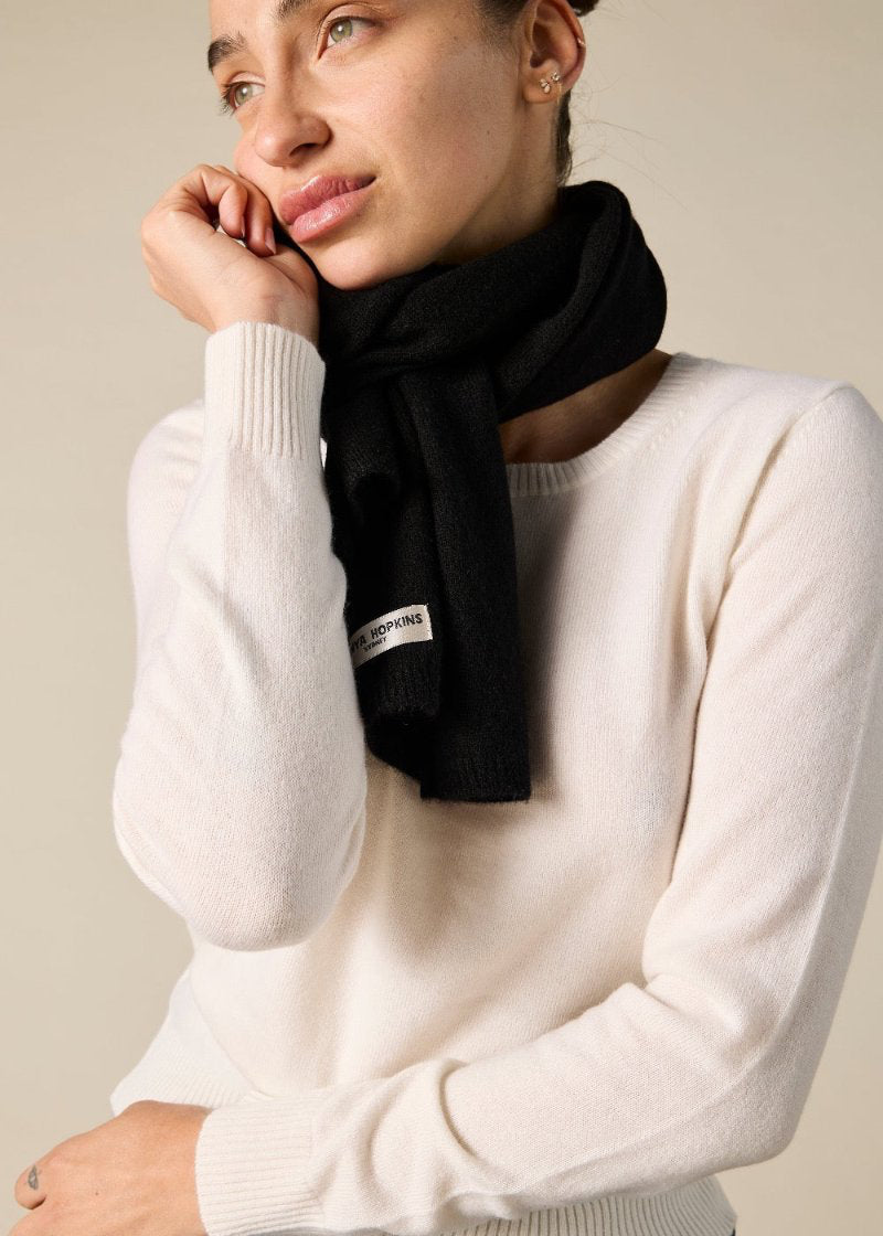 Sonya Hopkins pure featherlight cashmere scarf in black