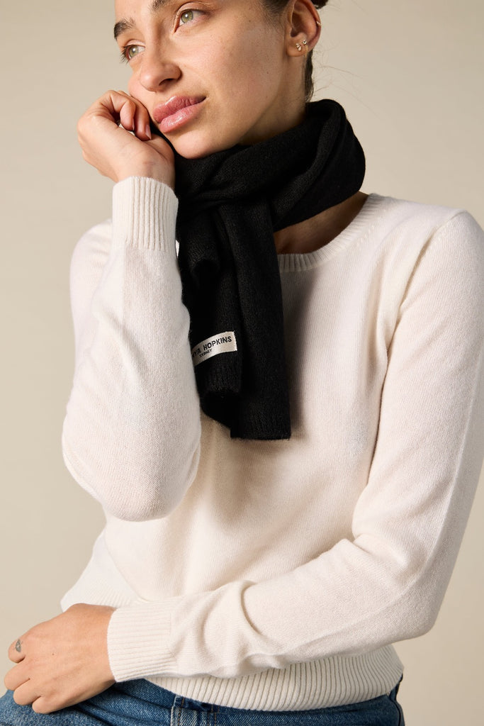 Sonya Hopkins pure cashmere cashmere scarf in black