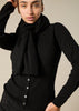 100% Pure Cashmere scarf in black - sonyahopkins.com
