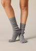 Sonya Hopkins pure cashmere fine rib socks in marle grey