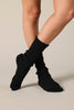 Sonya Hopkins pure cashmere fine rib socks in black