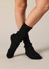 Sonya Hopkins pure cashmere fine rib socks in black