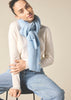 100% cashmere scarf in pale marle blue - sonyahopkins.com