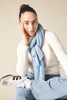 Sonya Hopkins 100% cashmere scarf in pale marle blue