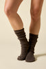 Sonya Hopkins 100% pure cashmere fine rib socks in woodland brown