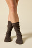 Sonya Hopkins 100% pure cashmere fine rib socks in woodland brown