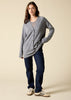 Sonya Hopkins 100% pure cashmere boyfriend cardigan in marle grey