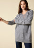 Sonya Hopkins 100% pure cashmere boyfriend cardigan in marle grey