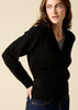 Sonya Hopkins 100% cashmere ballet wrap cardigan in black