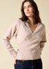 Sonya Hopkins 100% cashmere ballet wrap cardigan in bisque