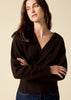 Sonya Hopkins 100% cashmere ballet wrap cardigan in dark chocolate