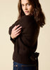 Sonya Hopkins 100% cashmere ballet wrap cardigan in dark chocolate