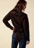 Sonya Hopkins 100% cashmere ballet wrap cardigan in dark chocolate