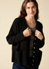 Sonya Hopkins 100% cashmere oversized Ruby cardigan in black