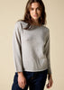 sonya hopkins 100% pure cashmere bateau neck in pale marle grey