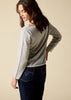 sonya hopkins 100% pure cashmere bateau neck in pale marle grey