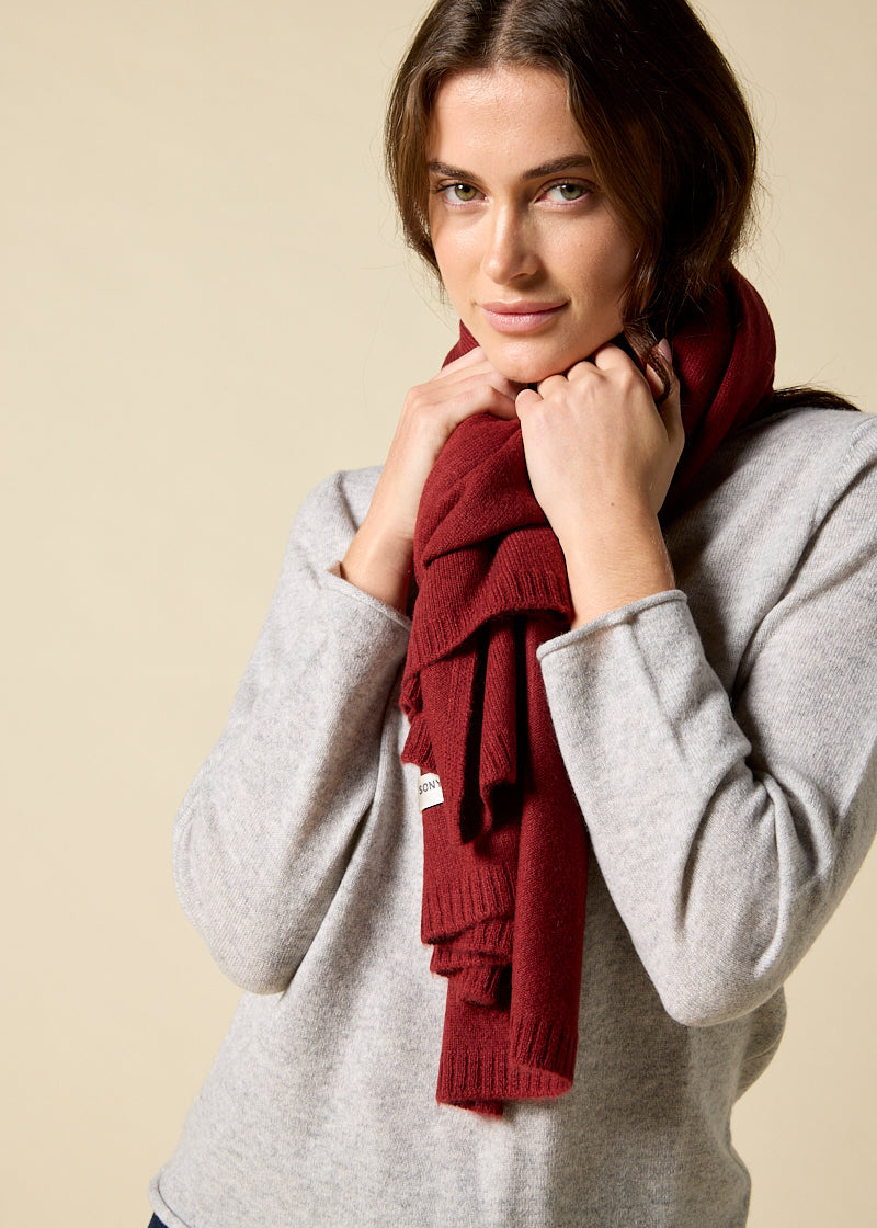 Sonya Hopkins 100% Cashmere Scarf in Rust Red