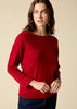 Sonya hopkins 100% pure cashmere bateau neck in garnet red