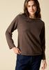 Sonya Hopkins 100% pure cashmere bateau neck in woodland brown