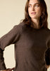 Sonya Hopkins 100% pure cashmere bateau neck in woodland brown