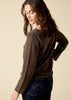 Sonya Hopkins 100% pure cashmere bateau neck in woodland brown