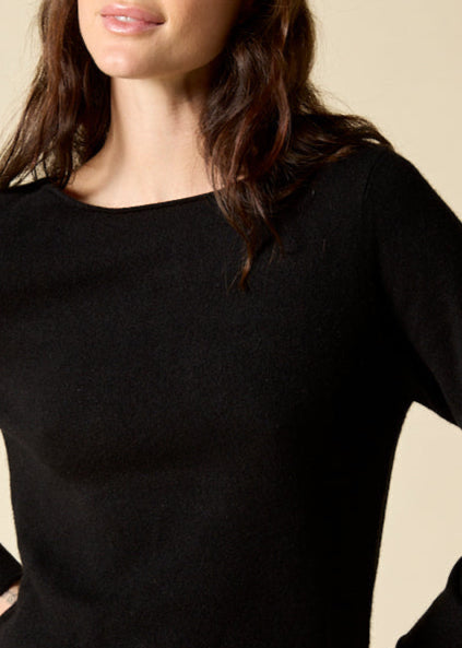 Sonya Hopkins pure cashmere bateau neck in black